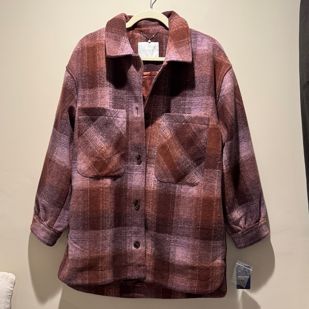 Lucky Brand Oversized Fall Plaid Shirt Jacket - Small NWT